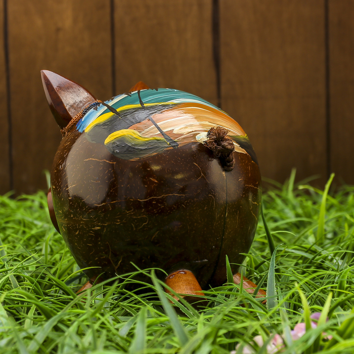 Сувенир "Копилка-свинка из Африки" 14х10х14 см МИКС