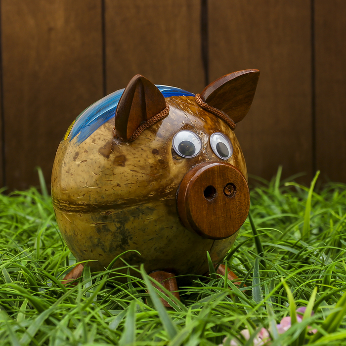 Сувенир "Копилка-свинка из Африки" 14х10х14 см МИКС
