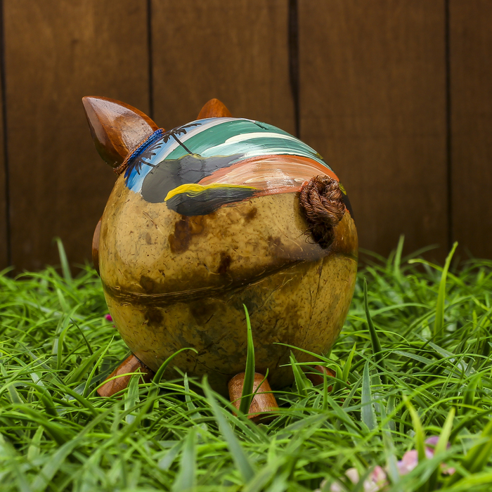 Сувенир "Копилка-свинка из Африки" 14х10х14 см МИКС