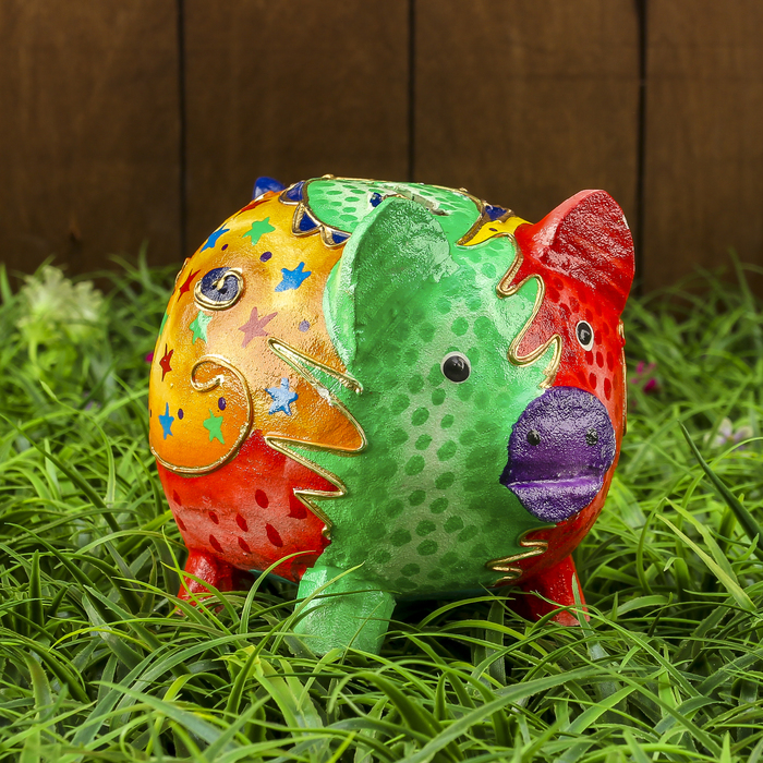 Сувенир "Копилка-свинка красочная" 13х10х12 см МИКС