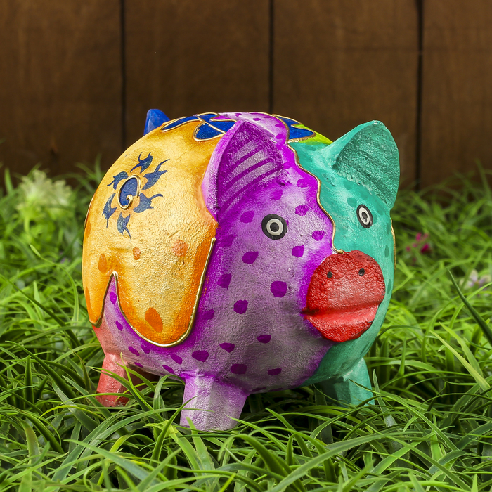 Сувенир "Копилка-свинка красочная" 13х10х12 см МИКС