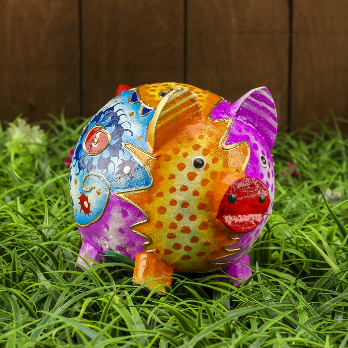 Сувенир "Копилка-свинка красочная" 13х10х12 см МИКС