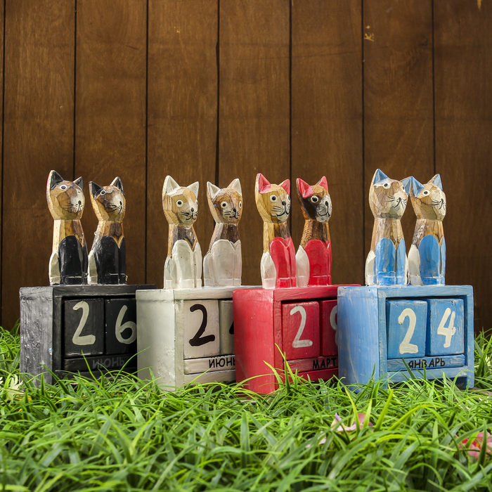 Настольный календарь "Парочка кошек" 11х5,5х18 см МИКС