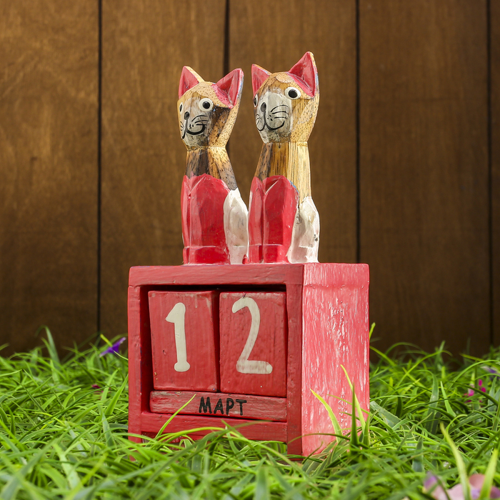 Настольный календарь "Парочка кошек" 11х5,5х18 см МИКС