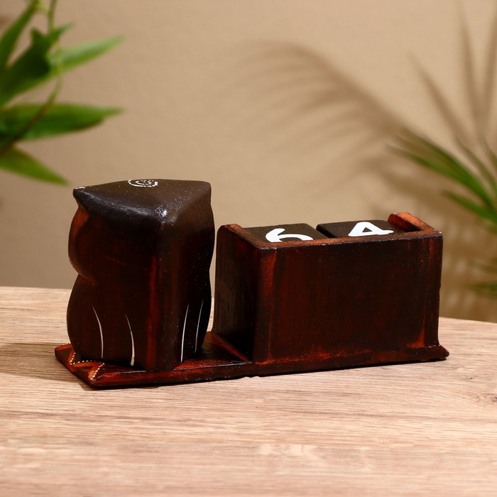 Календарь настольный дерево "Сова красавица" 22х7х11 см