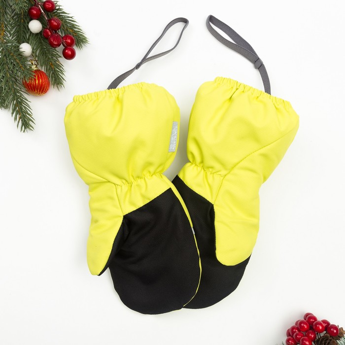 Рукавицы Эмбер, 2 года, цвет желтый лайм, 90814-81