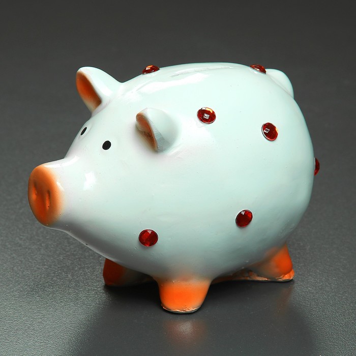 Копилка "Свинка со стразами" белый 15х12х17см