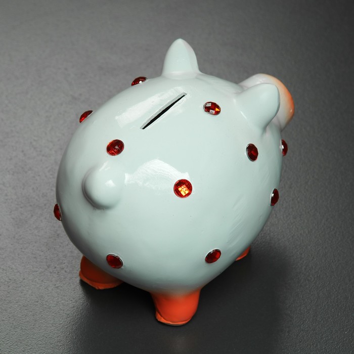 Копилка "Свинка со стразами" белый 15х12х17см