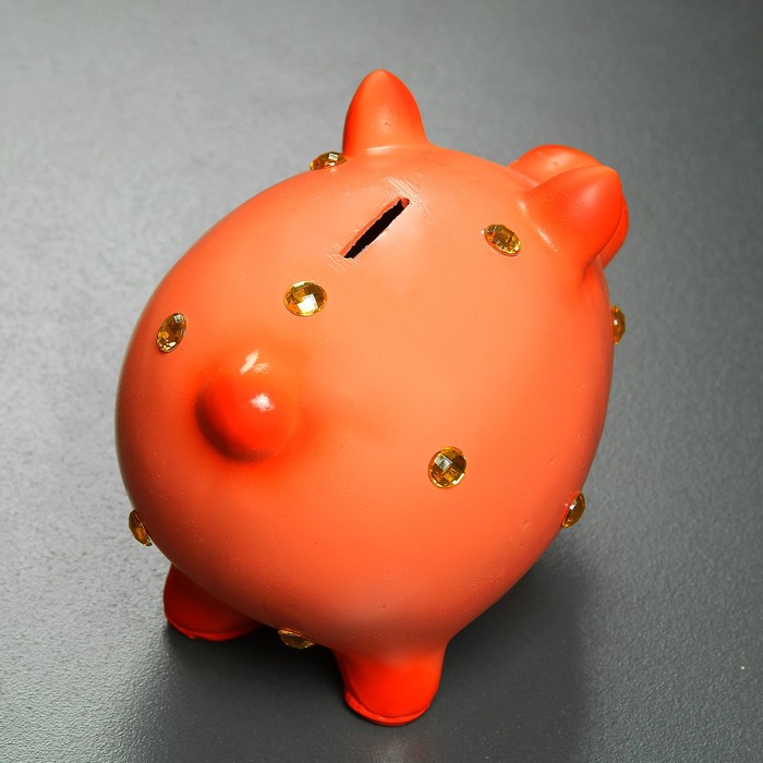 Копилка "Свинка со стразами" розовый 15х12х17см