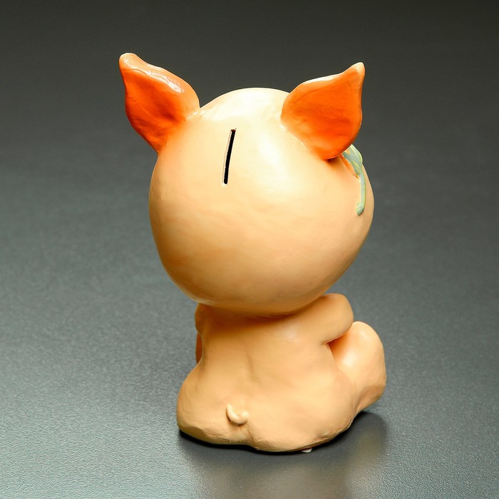 Копилка "Поросенок-цветочек с пчелкой" 18х13х13см