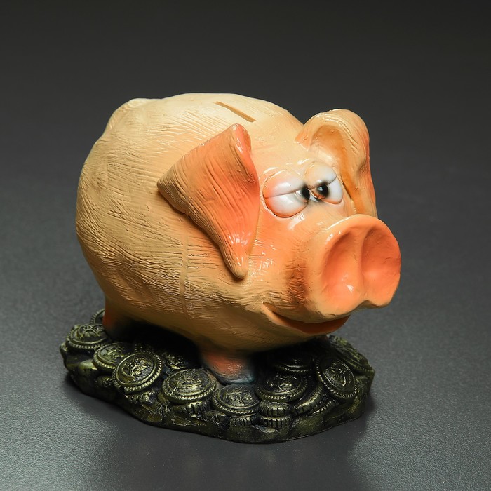 Копилка "Поросенок на деньгах" 14,5х19х14см