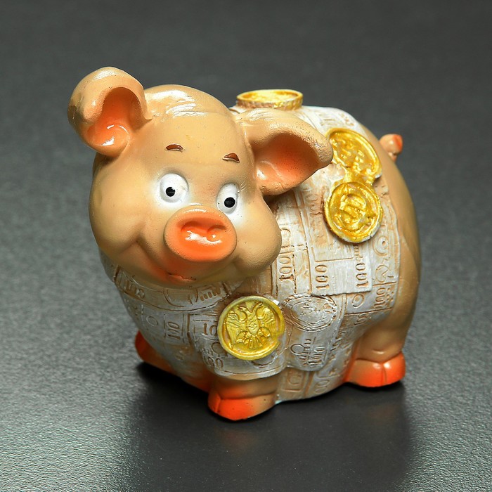 Копилка "Денежная Свинка" 8х10см