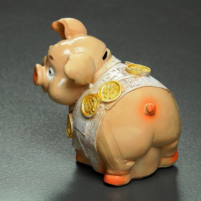 Копилка "Денежная Свинка" 8х10см