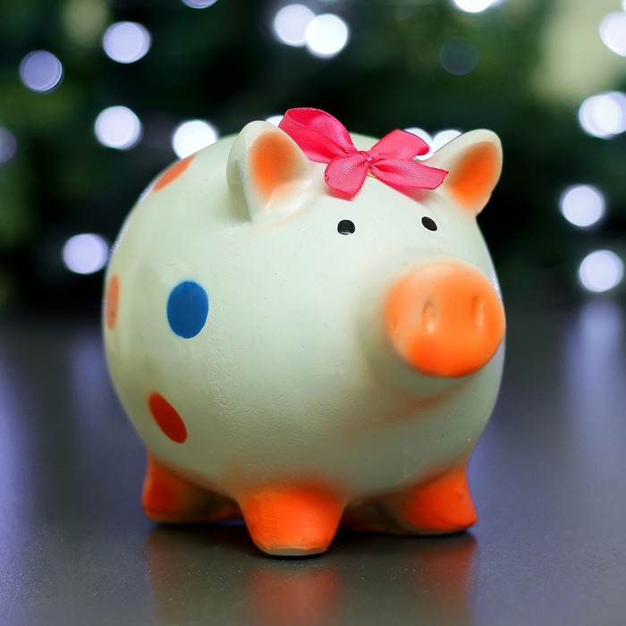 Копилка "Свинка в горошек №1" 15х12х17см