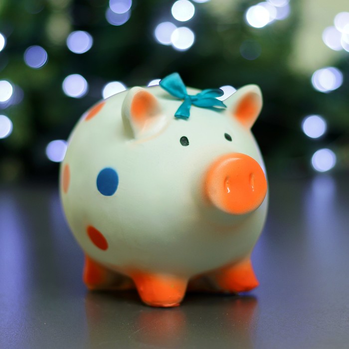 Копилка "Свинка в горошек №1" 15х12х17см