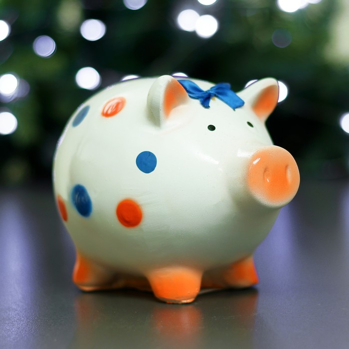 Копилка "Свинка в горошек №1" 15х12х17см