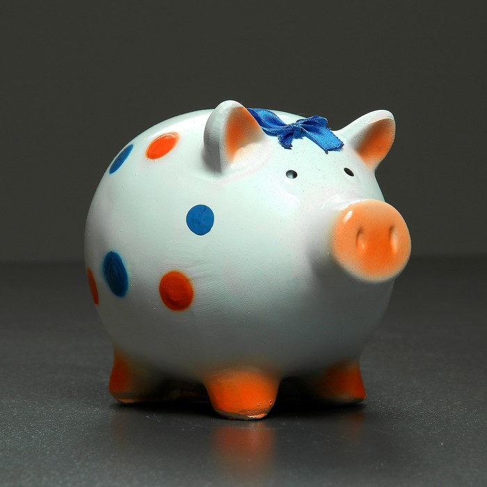 Копилка "Свинка в горошек №1" 15х12х17см