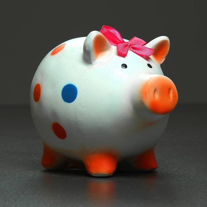 Копилка "Свинка в горошек №1" 15х12х17см