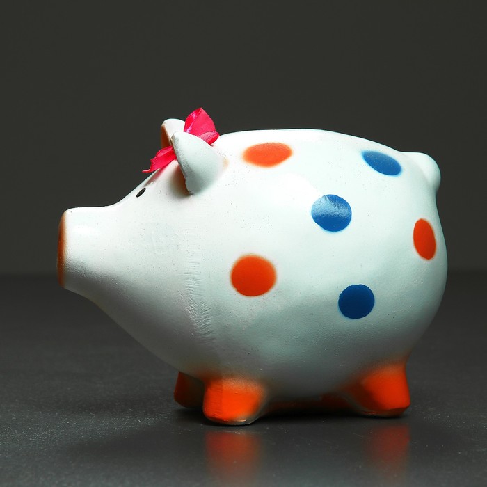 Копилка "Свинка в горошек №1" 15х12х17см