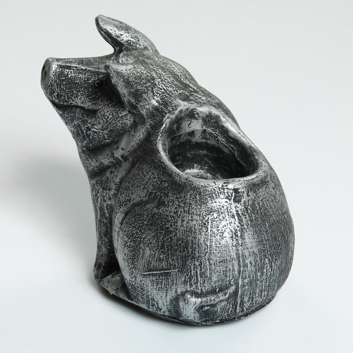 Подсвечник "Свинка" серебро 13х15х10см