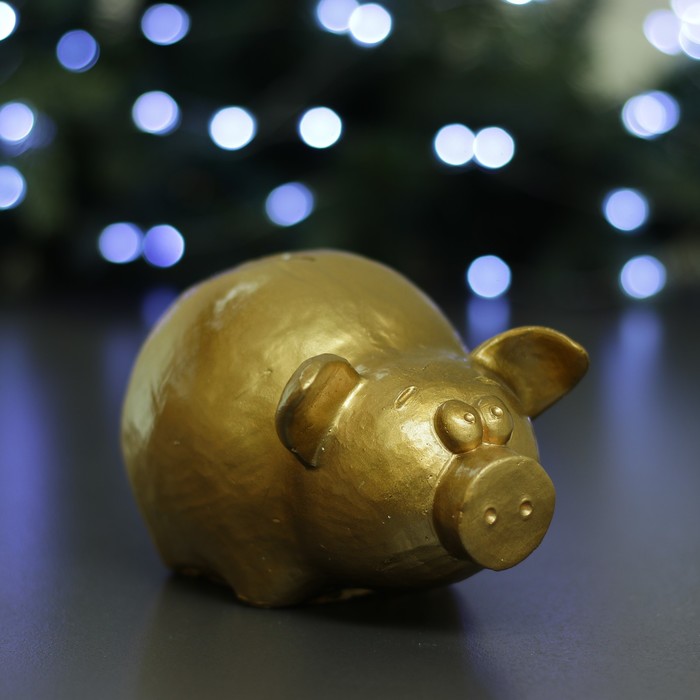 Поросенок "Малый" 15х10см золото