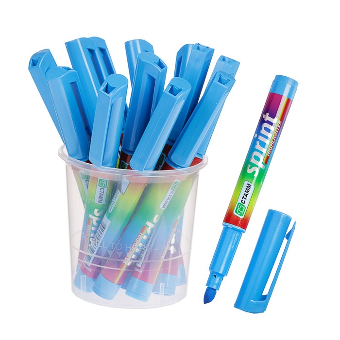 Маркер текстовыделитель 5 мм Стамм ТВ Sprin, голубой