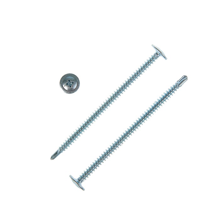 Саморез с прессшайбой, 4.2х75 мм, сверло, цинк, 2000 шт.