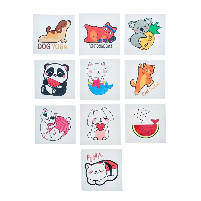 Набор вырубных стикеров «Милые зверушки», 7 × 7 см