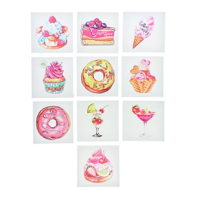 Наклейки стикеры «Сладости», 7 × 7 см