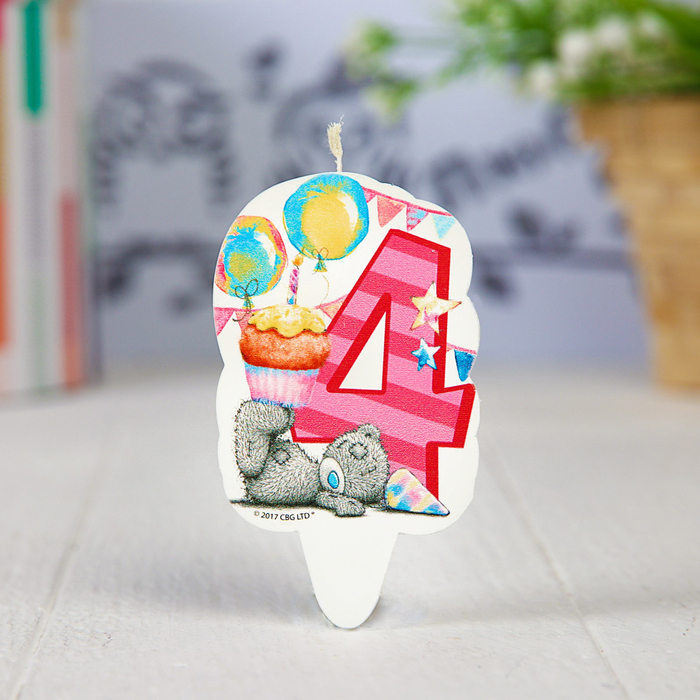 Свеча в торт, цифра 4 Me To You, 5 х 8,5 см