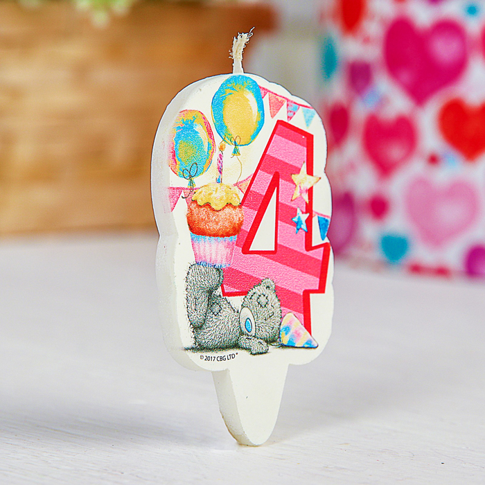 Свеча в торт, цифра 4 Me To You, 5 х 8,5 см