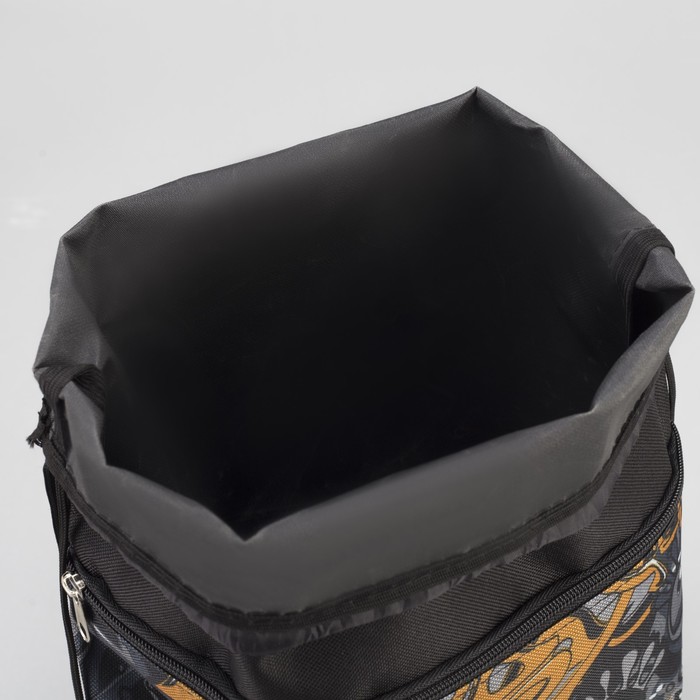 Сумка-мешок для обуви "Абстракция", наружный карман на молнии, цвет чёрный/оранжевый