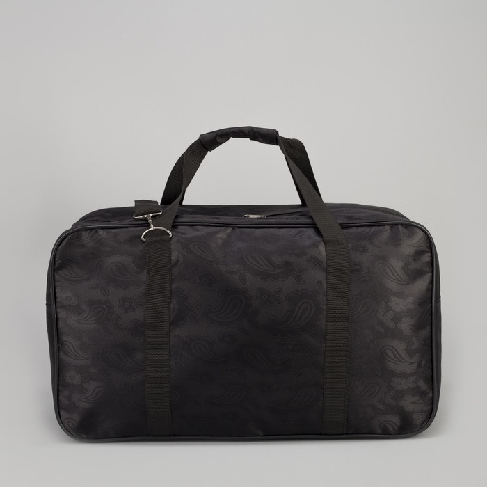 Сумка дорожная, отдел на молнии, наружный карман, длинный ремень, цвет чёрный