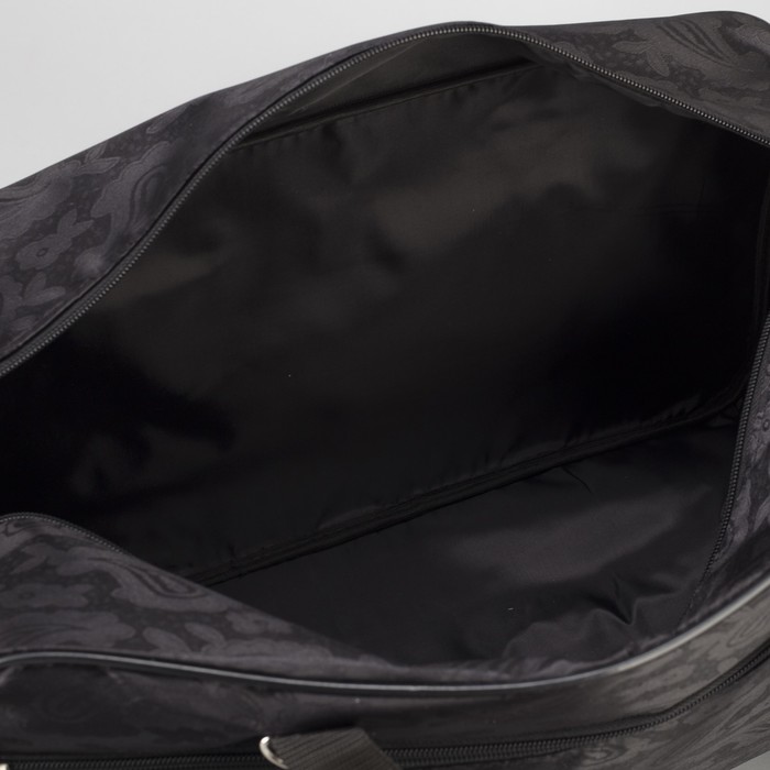 Сумка дорожная, отдел на молнии, наружный карман, длинный ремень, цвет чёрный