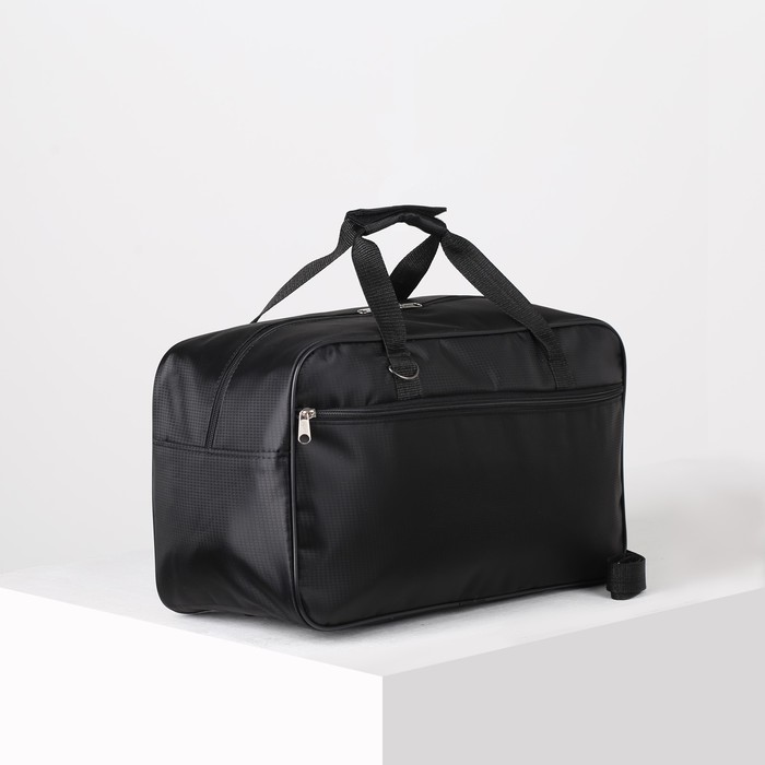 Сумка дорожная "Герберы", отдел на молнии, наружный карман, длинный ремень, цвет чёрный