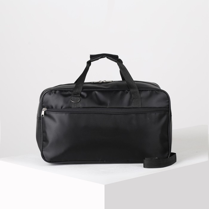 Сумка дорожная "Герберы", отдел на молнии, наружный карман, длинный ремень, цвет чёрный