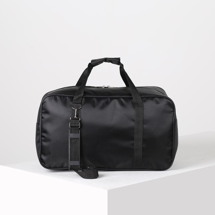 Сумка дорожная "Герберы", отдел на молнии, наружный карман, длинный ремень, цвет чёрный