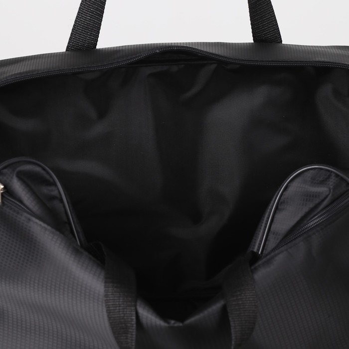 Сумка дорожная "Герберы", отдел на молнии, наружный карман, длинный ремень, цвет чёрный