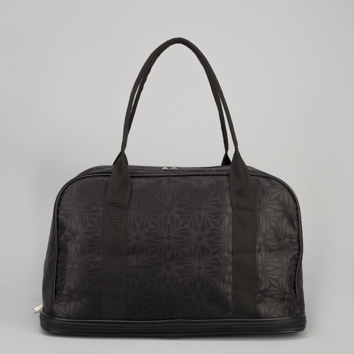 Сумка дорожная "Герберы", отдел на молнии, наружный карман, длинный ремень, цвет чёрный