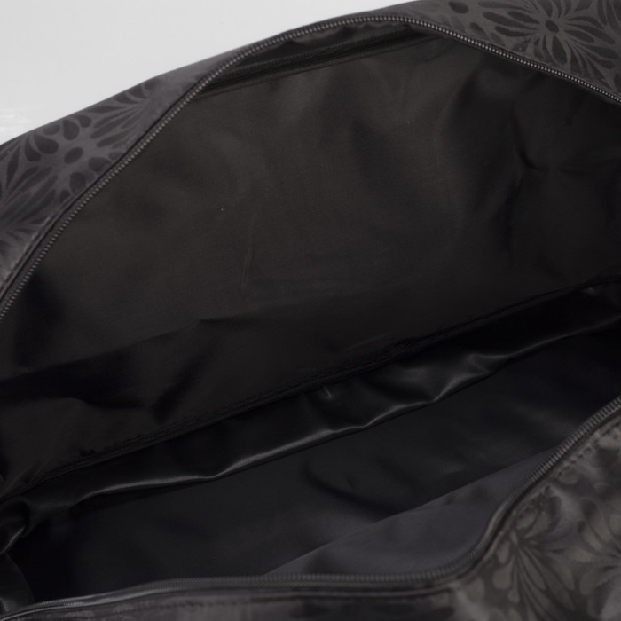 Сумка дорожная "Герберы", отдел на молнии, наружный карман, длинный ремень, цвет чёрный