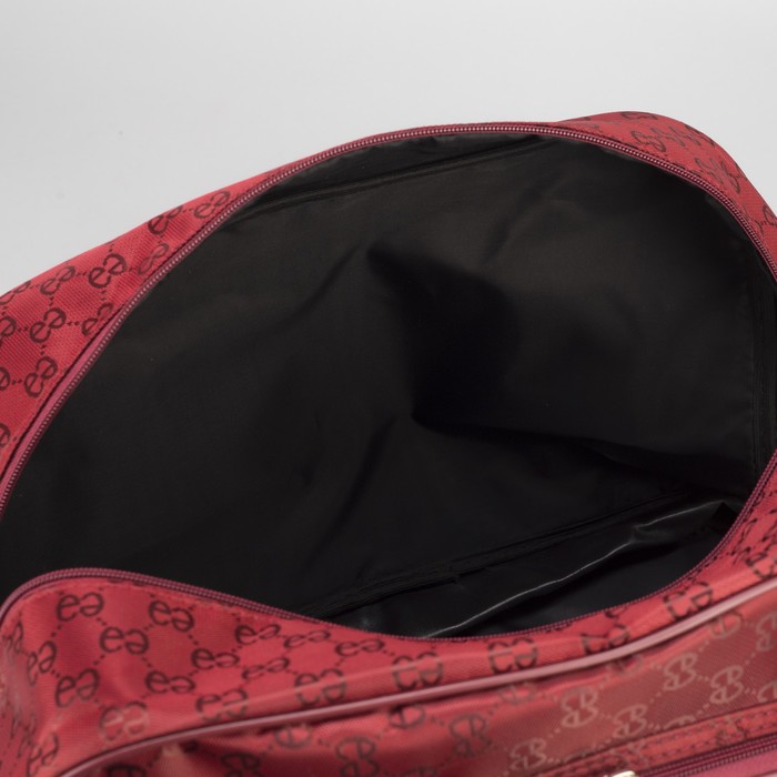 Сумка дорожная "Узоры", отдел на молнии, наружный карман, длинный ремень, цвет бордовый