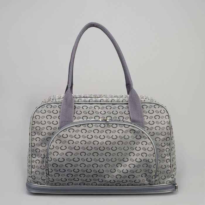 Сумка дорожная "Буквы", отдел на молнии, наружный карман, длинный ремень, цвет серый