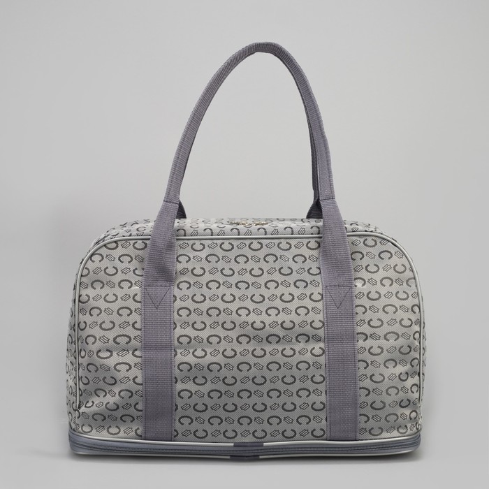 Сумка дорожная "Буквы", отдел на молнии, наружный карман, длинный ремень, цвет серый