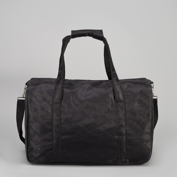 Сумка дорожная, отдел на молнии, наружный карман, длинный ремень, цвет чёрный