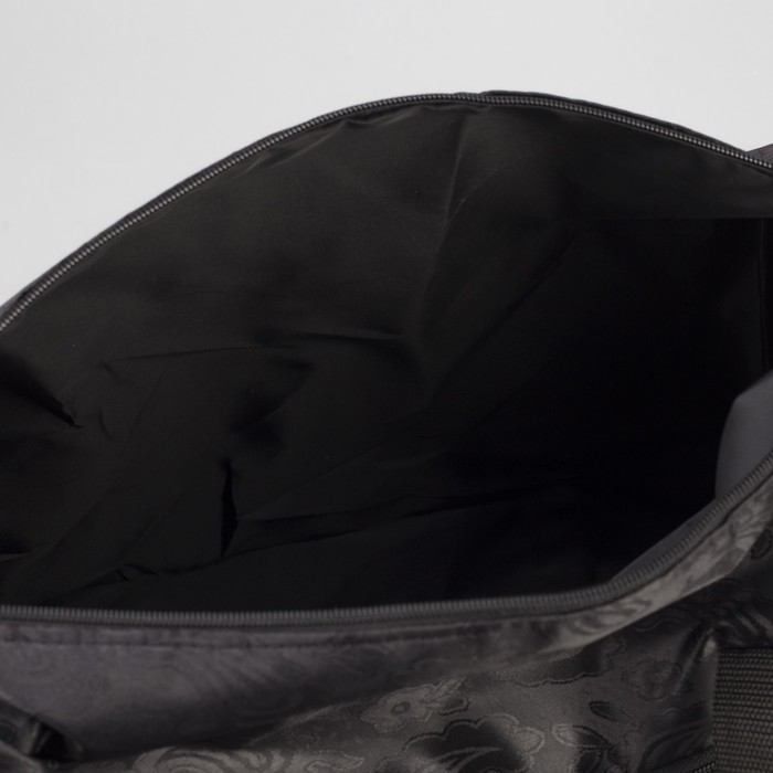 Сумка дорожная, отдел на молнии, наружный карман, длинный ремень, цвет чёрный