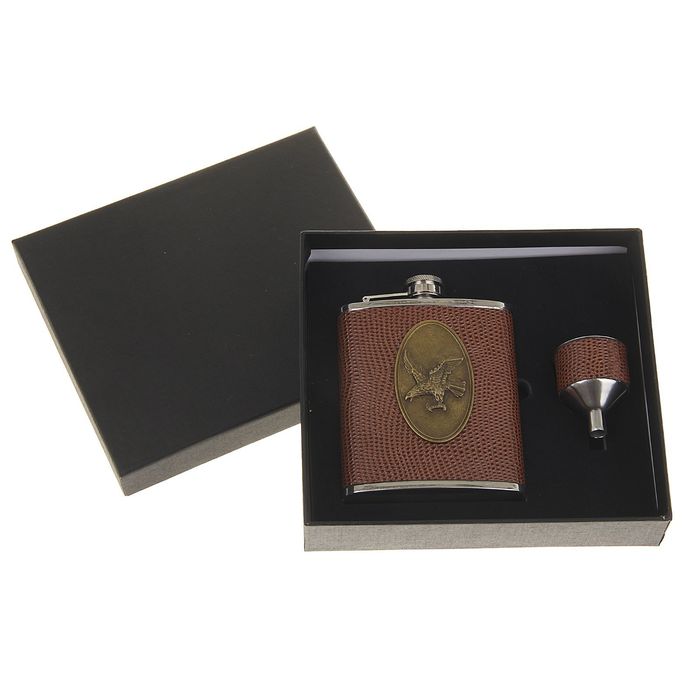 Подарочный набор 2 в 1 "Орёл": фляжка 210 мл + воронка