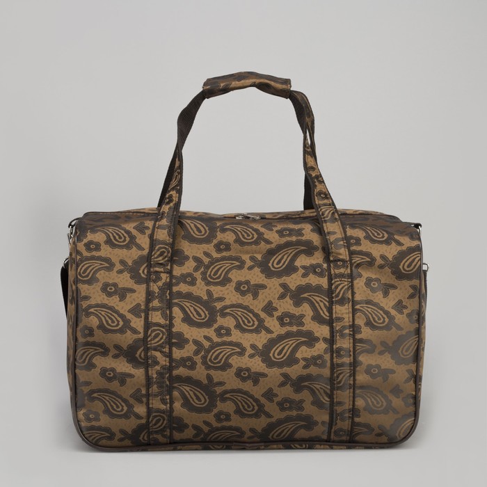 Сумка дорожная, отдел на молнии, наружный карман, длинный ремень, цвет коричневый