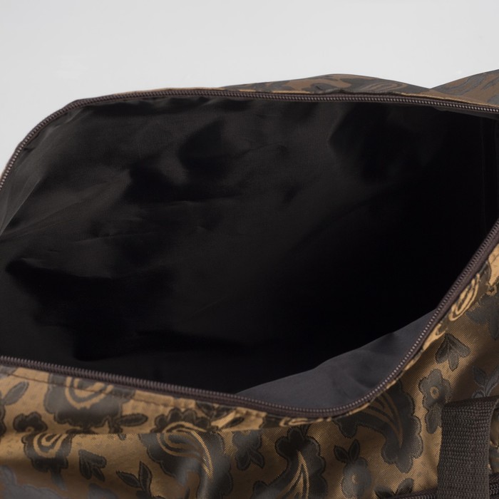 Сумка дорожная, отдел на молнии, наружный карман, длинный ремень, цвет коричневый