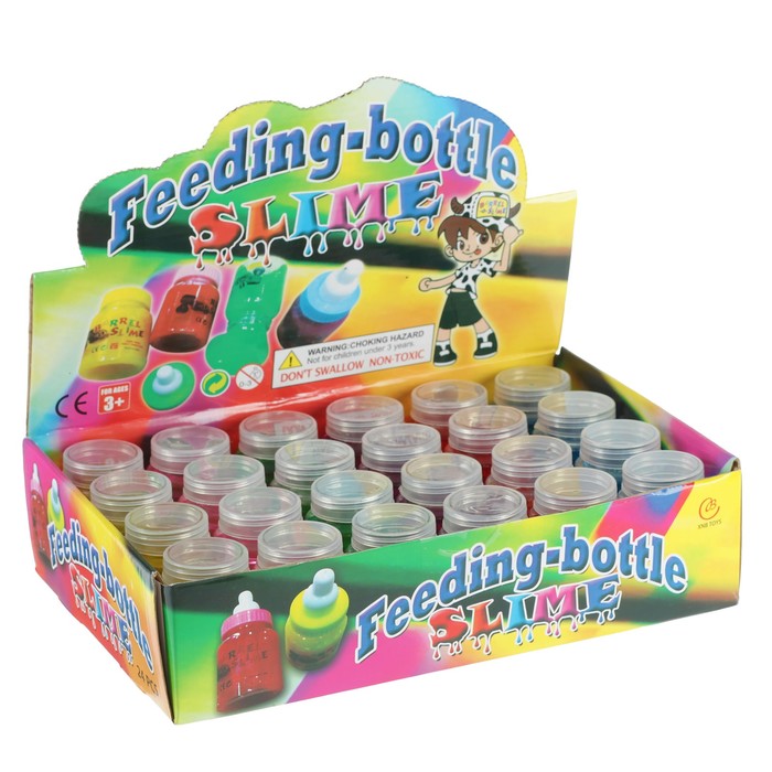 Лизун "Баночка" твердый внутри насекомые, цвета МИКС