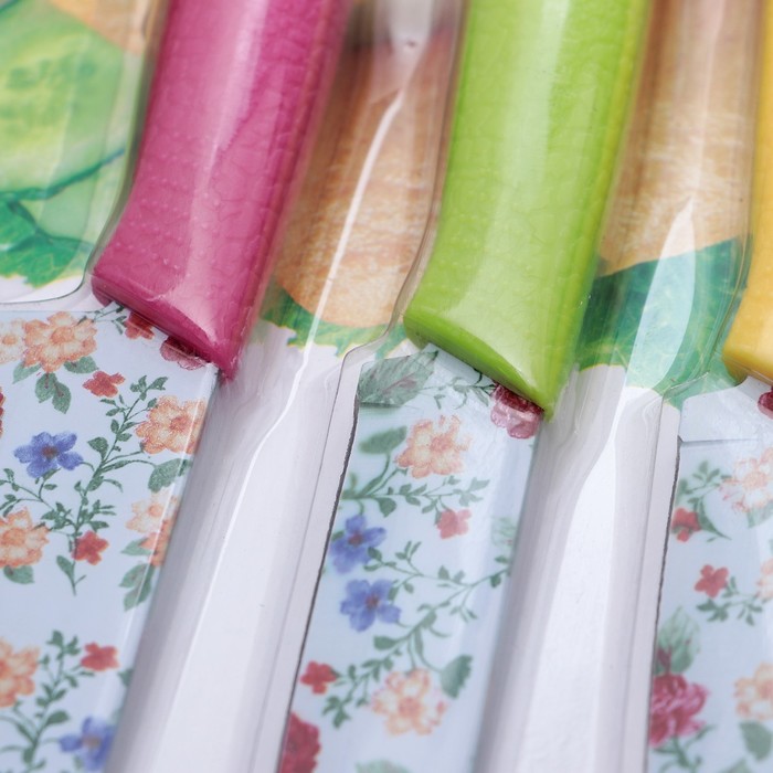 Набор ножей, 3 шт: 12,5/12/8,5 см, цвета МИКС